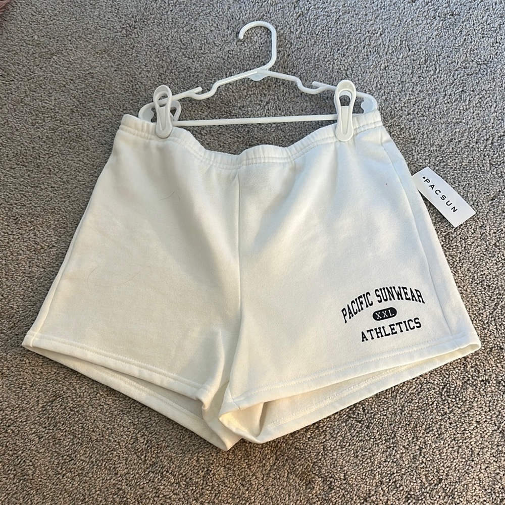 PacSun White Athletic Shorts Relaxed Fit